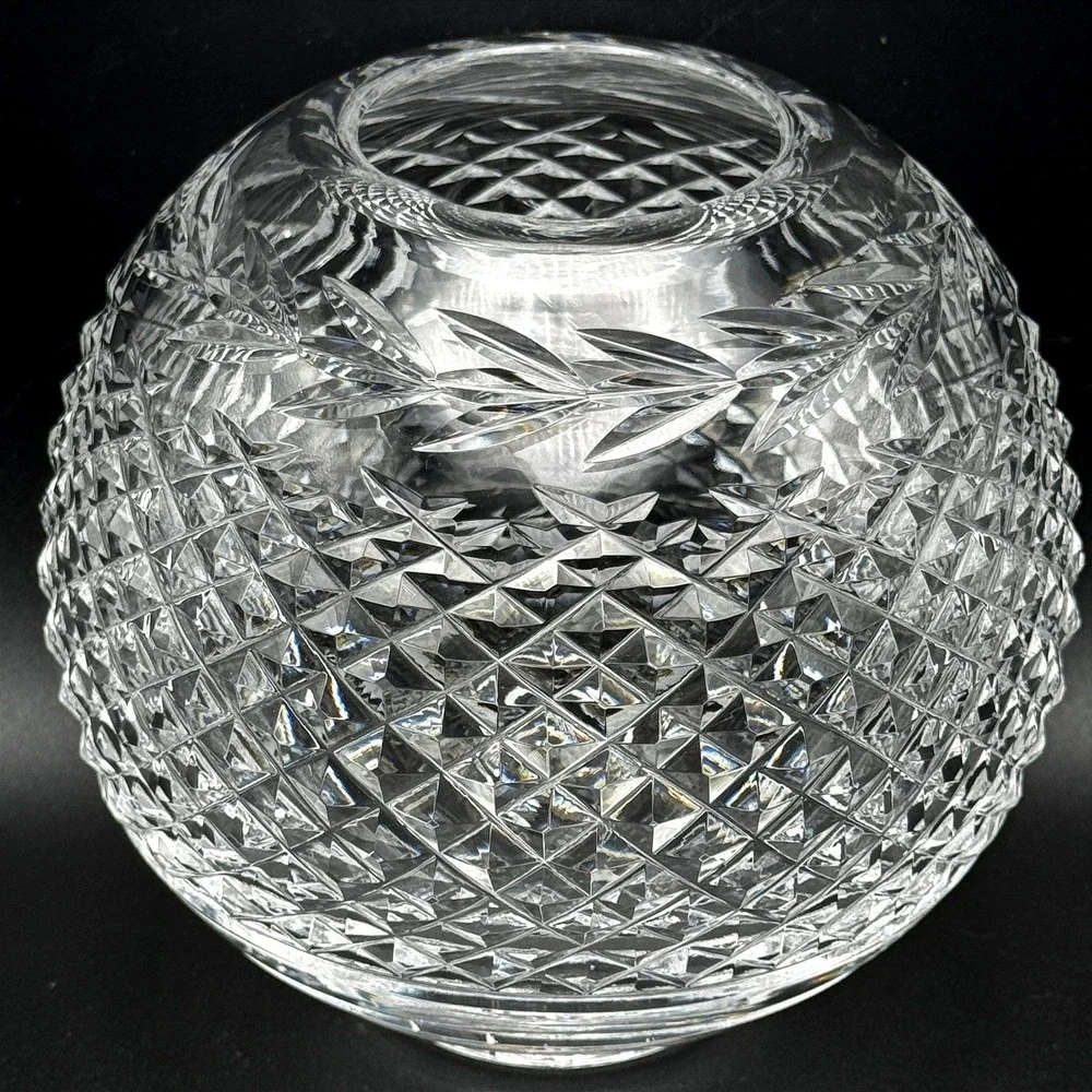 Vintage Waterford Lismore Rose Bowl Cut Crystal Centerpiece Gothic Mark Ireland